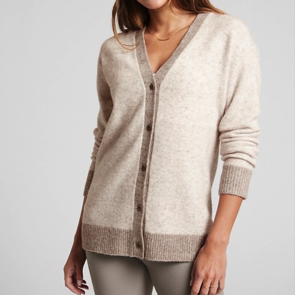 NWT Athleta Merino Blend Westlake Textured Cardigan Toasted Brown